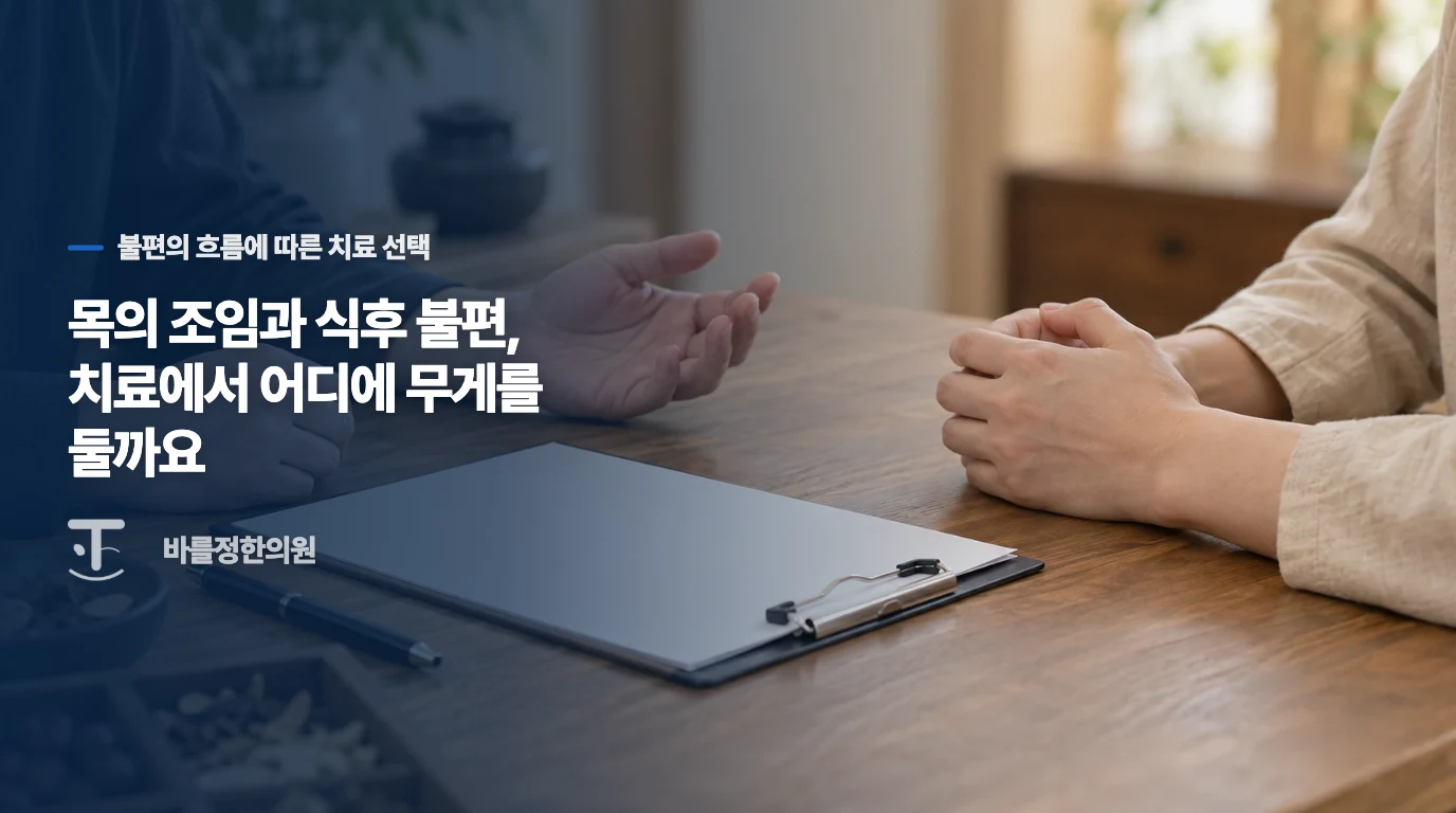 목의 조임과 식후 불편, 치료에서 어디에 무게를 둘까요