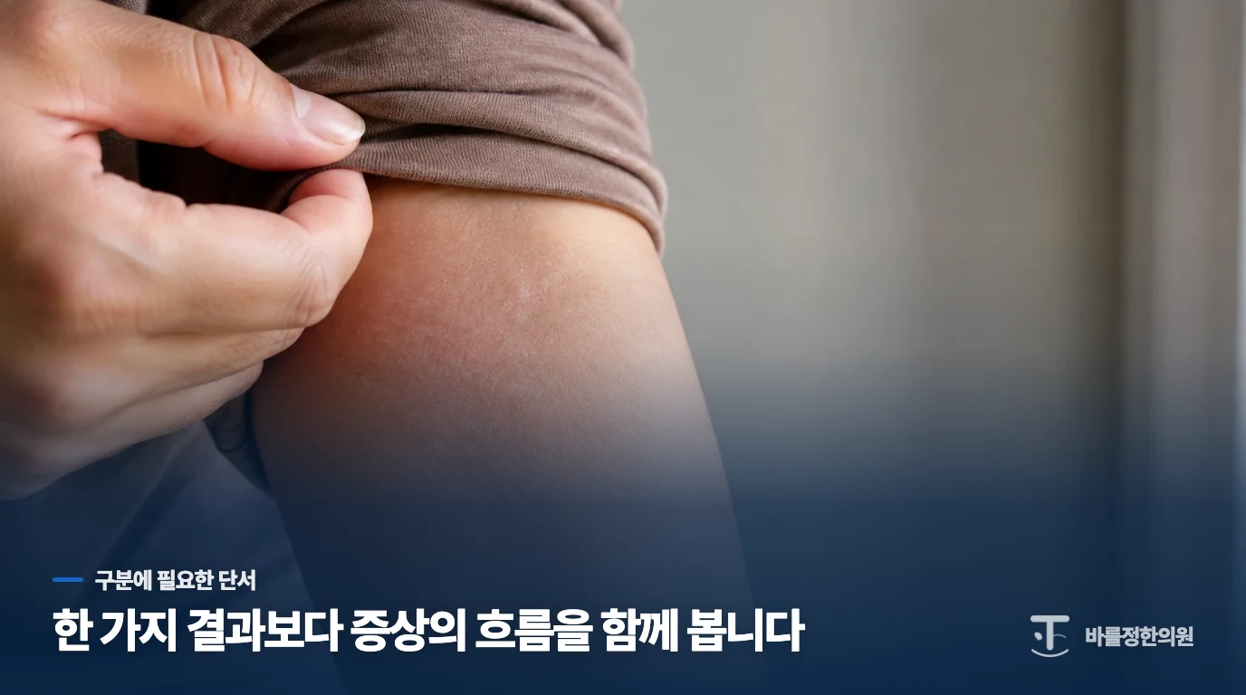 퍼지는 붉음과 발열은 압출보다 진료가 먼저입니다