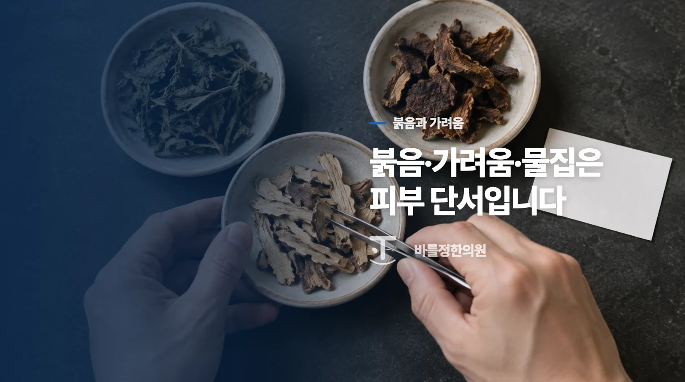 붉음·가려움·물집이 보이면 피부 자극을 살핍니다