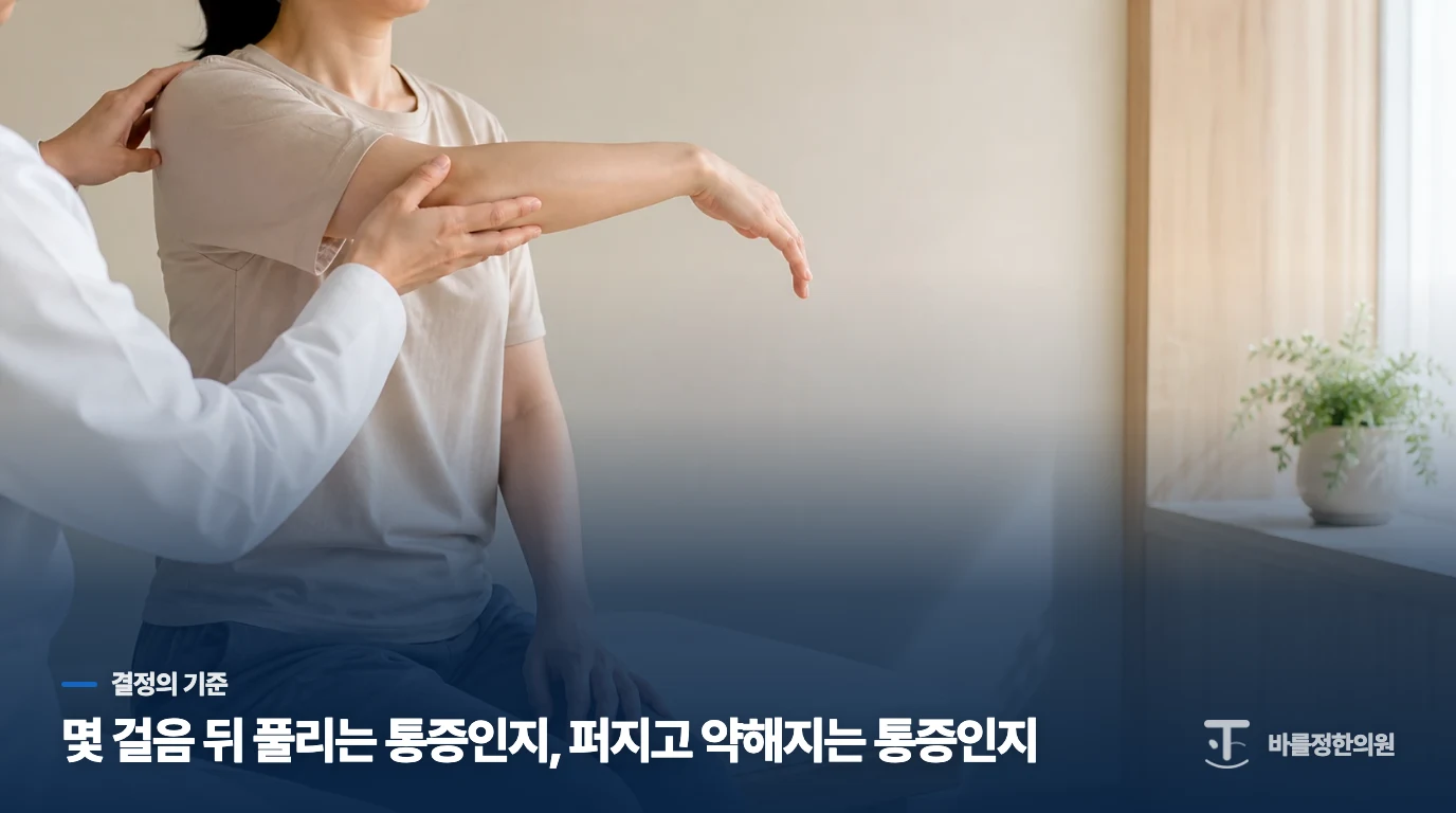 버틸지 진료받을지는 통증의 경과로 가릅니다