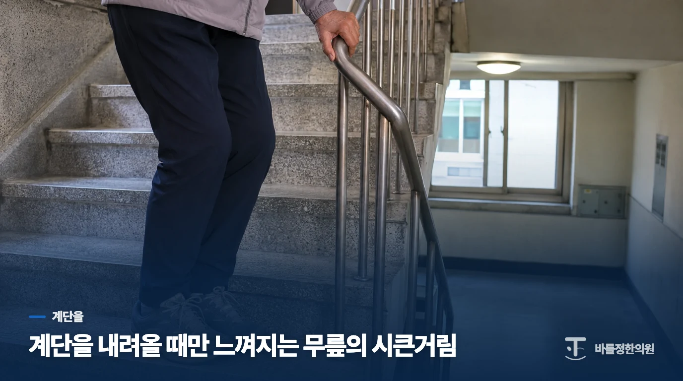 계단을 내려올 때만 느껴지는 무릎의 시큰거림
