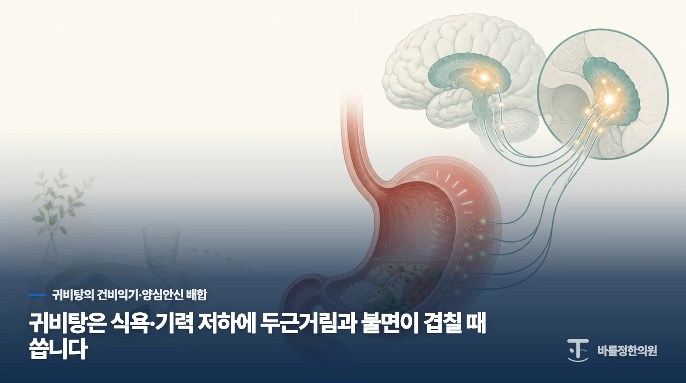 귀비탕은 식욕·기력 저하에 두근거림과 불면이 겹칠 때 씁니다