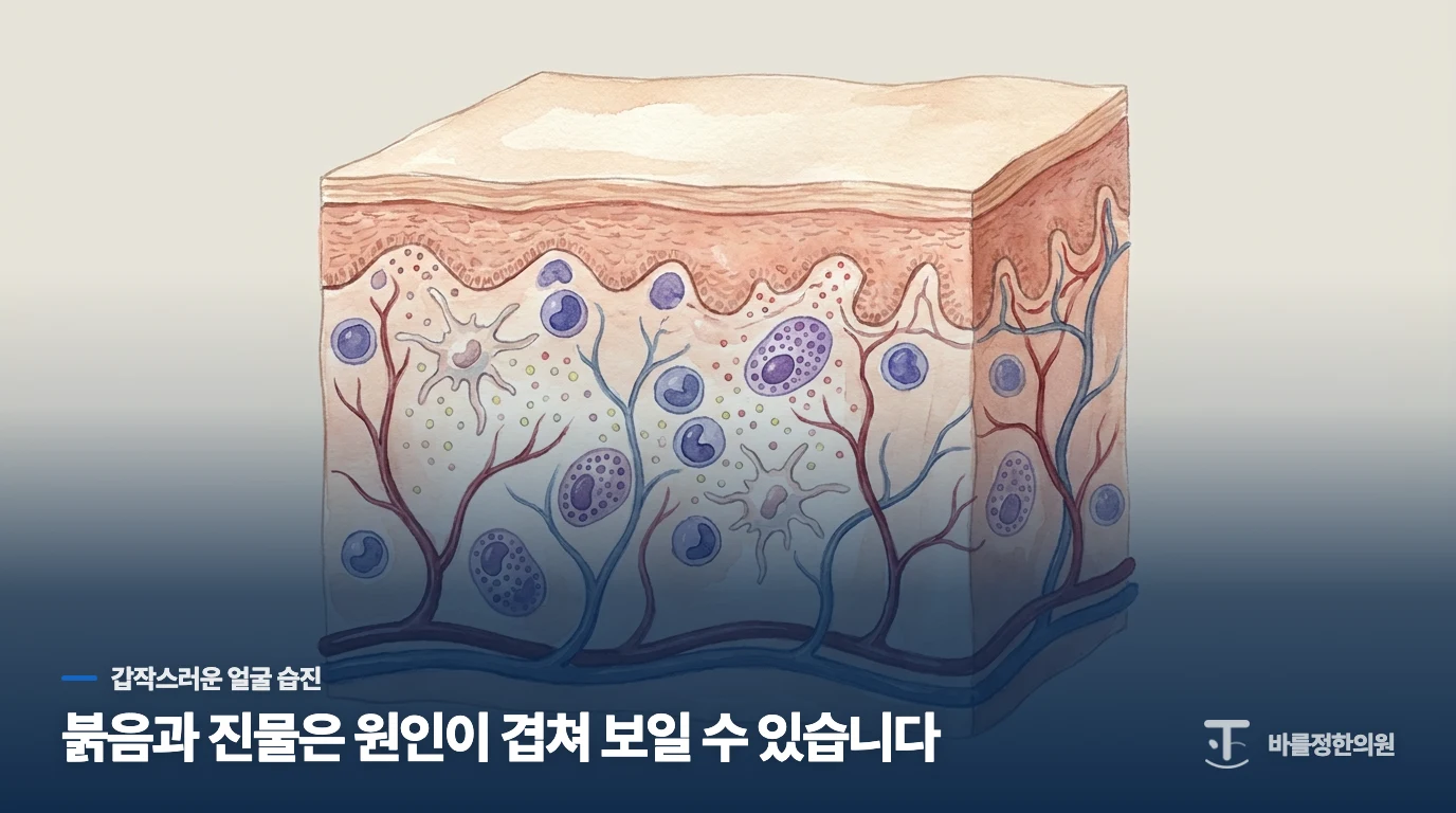 얼굴이 붉고 진물날 때 아토피만으로 보지 않는 이유