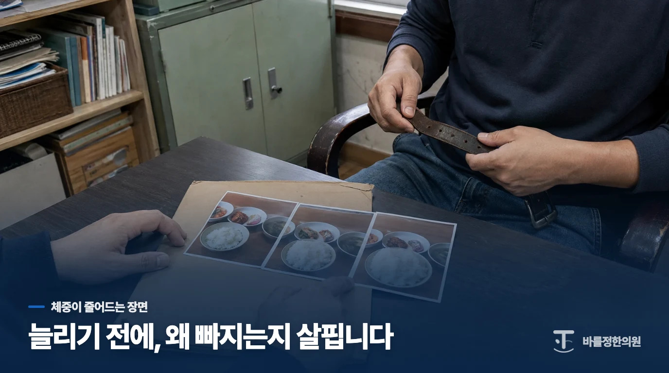 식사량은 그대로인데 체중이 빠질 때, 시작점이 달라집니다