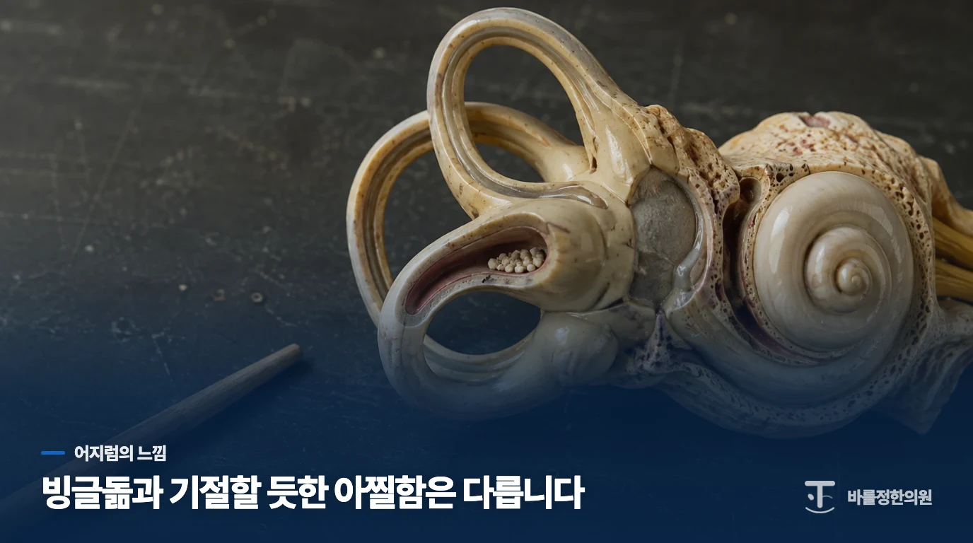 빙글 도는지, 쓰러질 듯한지부터 나눠 보세요