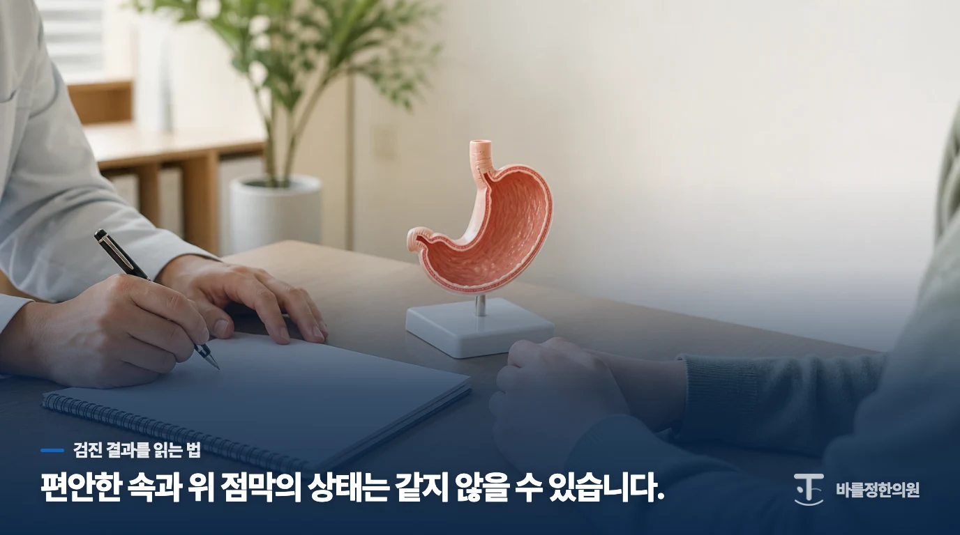 검진에서 들은 한 줄이 위 전체를 설명하지는 않습니다