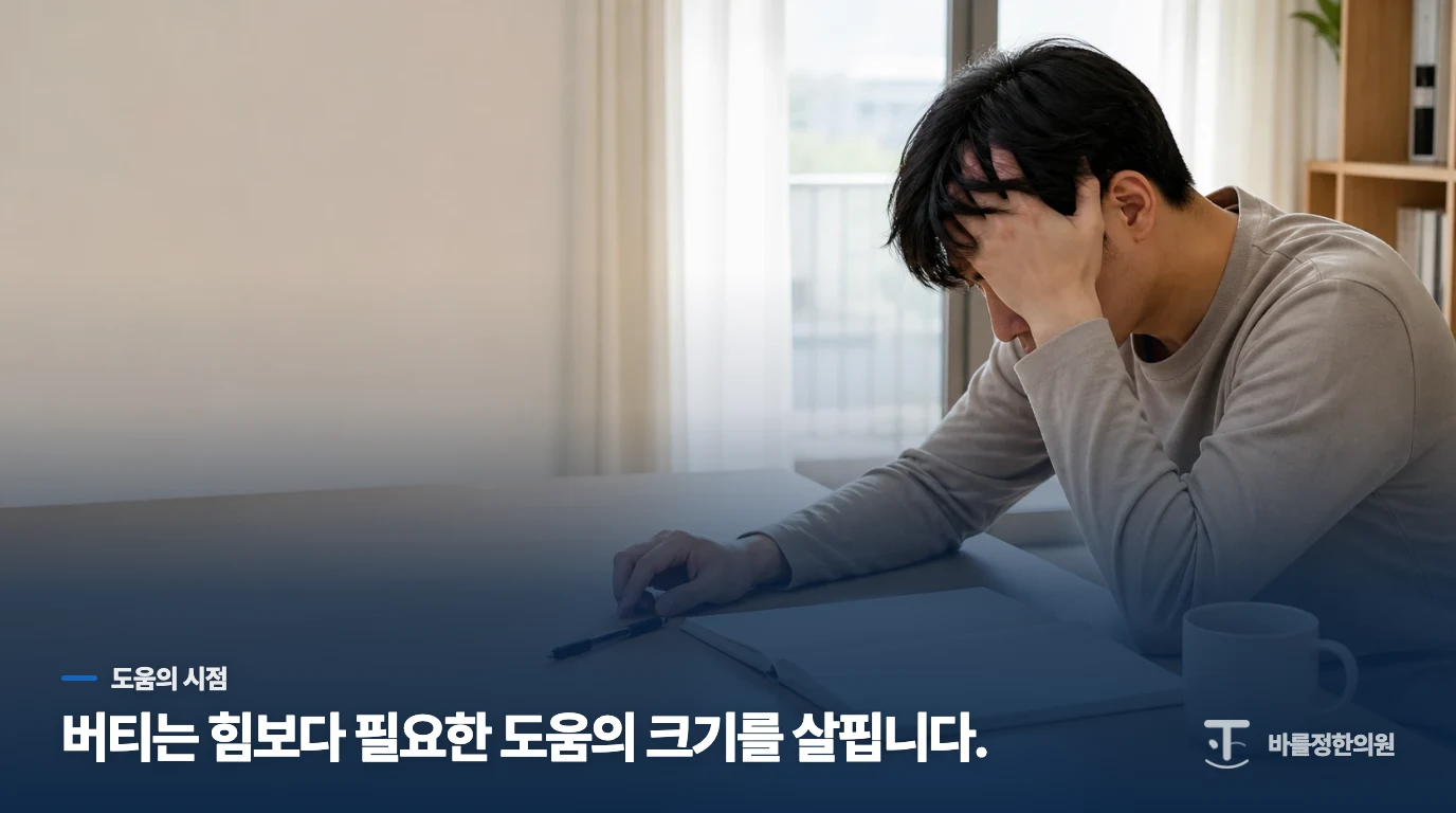 일상이 몇 주째 줄어들면 생활관리만으로 버티지 마세요